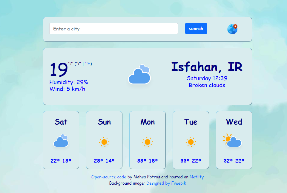 weather project preview